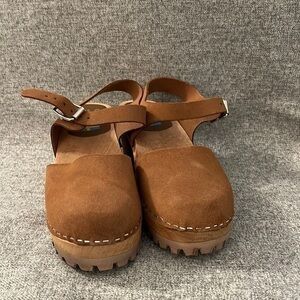 Free People Brown Suede Mules